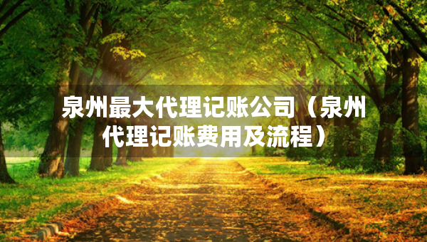泉州最大代理記賬公司（泉州代理記賬費用及流程）