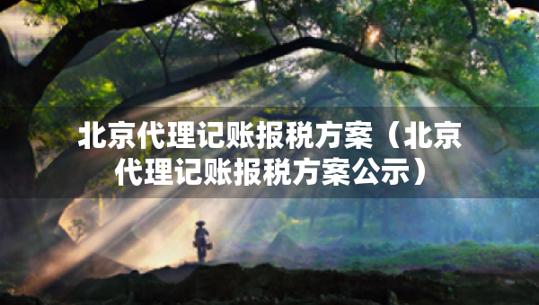 北京代理記賬報稅方案（北京代理記賬報稅方案公示）
