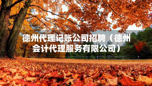 德州代理記賬公司招聘（德州會計代理服務(wù)有限公司）
