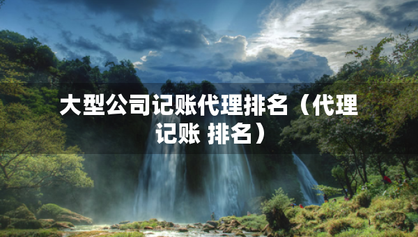 大型公司記賬代理排名（代理記賬 排名）