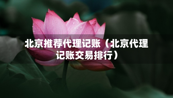 北京推薦代理記賬（北京代理記賬交易排行）