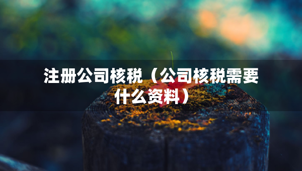 注冊(cè)公司核稅（公司核稅需要什么資料）
