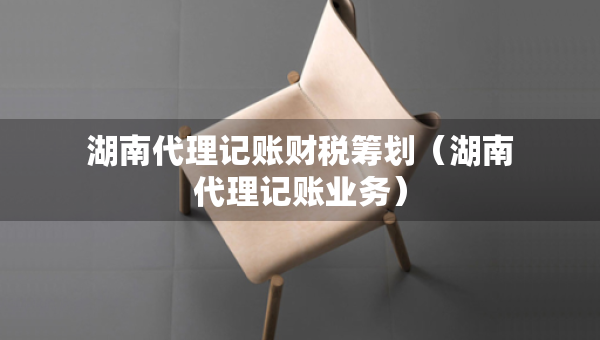 湖南代理記賬財(cái)稅籌劃（湖南代理記賬業(yè)務(wù)）
