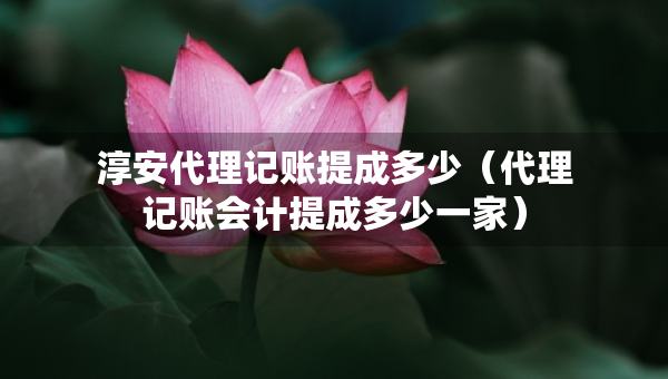 淳安代理記賬提成多少（代理記賬會計提成多少一家）