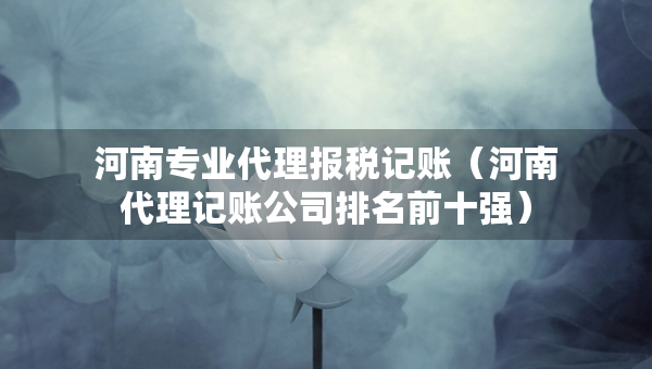 河南專業(yè)代理報稅記賬（河南代理記賬公司排名前十強）